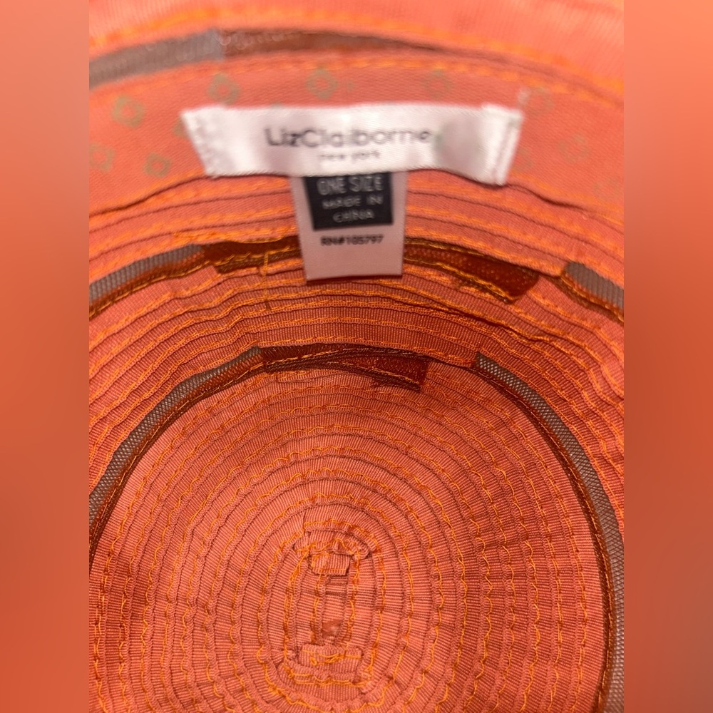 LN Liz Claiborne (One Size) Coral Wide Brim Sun Hat. - Picture 4 of 7
